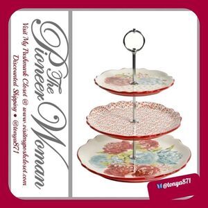 🦋 New Pioneer Woman Blossom Jubilee 3-Tier Serving Tray
